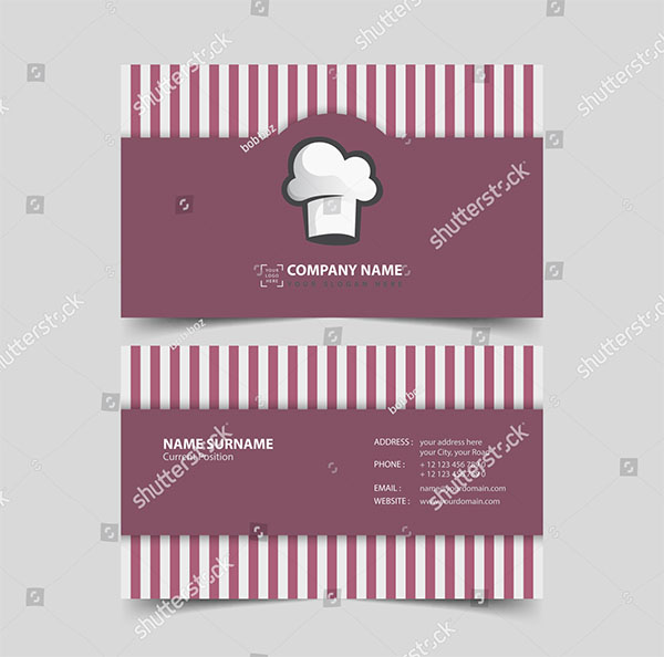 Chef Business Card Vector Design Template