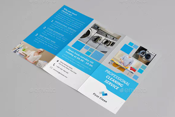 Cleaning Service and Laundry Trifold Brochure