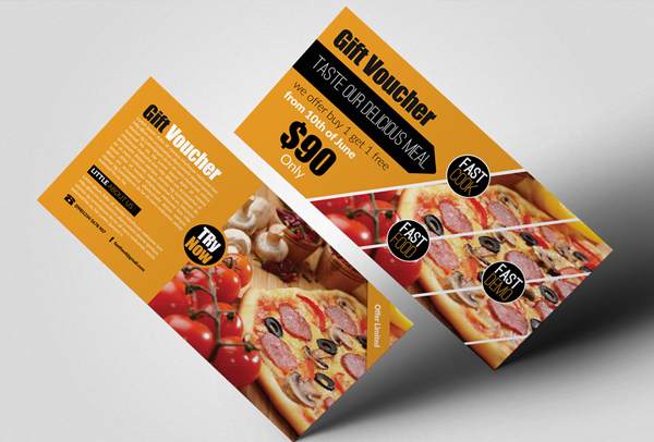 Delicious Fast Food Gift Voucher Template