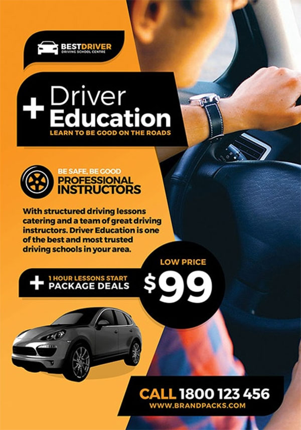 Driving School Free Flyer Template