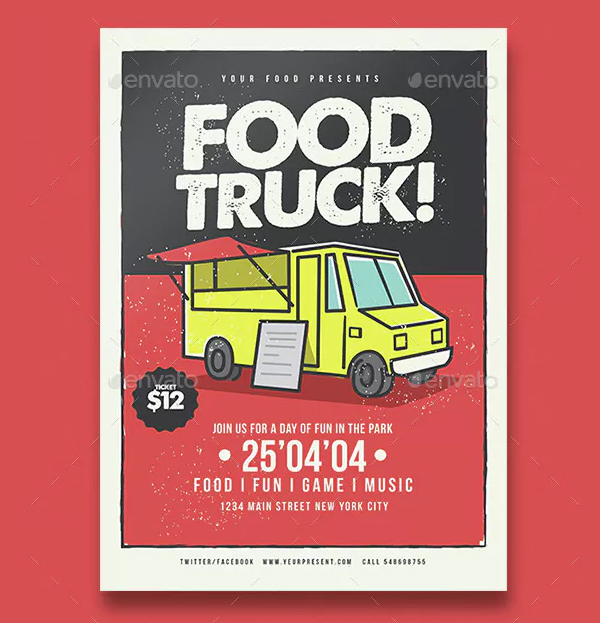 Food Truck Flyer & Poster Template