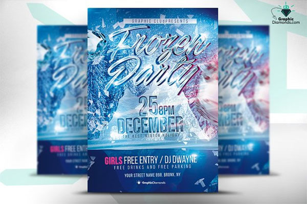 Frozen Party PSD Flyer