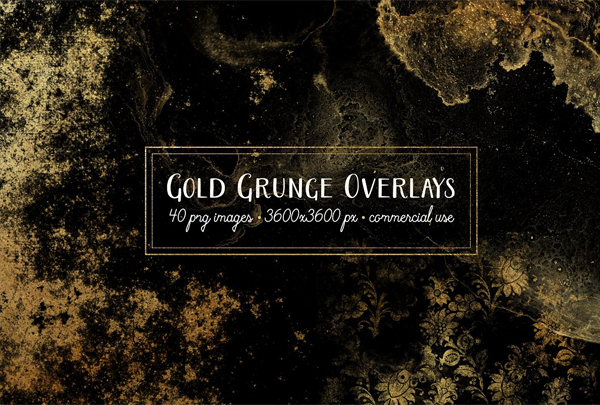 Gold Grunge Overlays