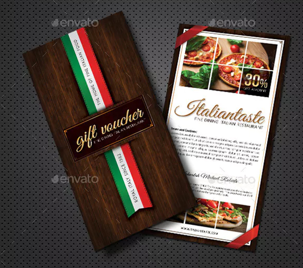 Italian Restaurant Gift Voucher Design