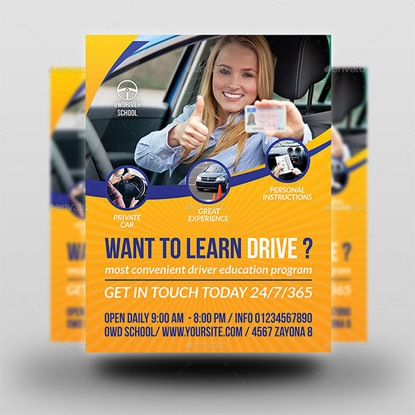 Latest Driving School Flyer Template