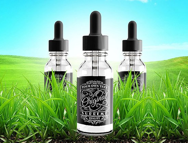 Liquid Dropper Bottle and Label Mockup