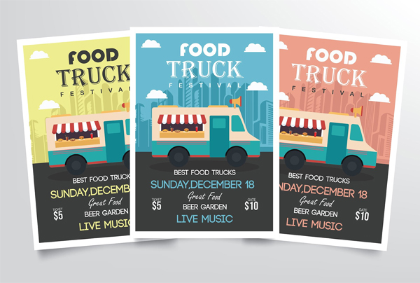 Modern Unique Food Truck Festival Flyer Template