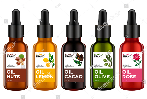 Set of Realistic Glass bottles with Box Mockup