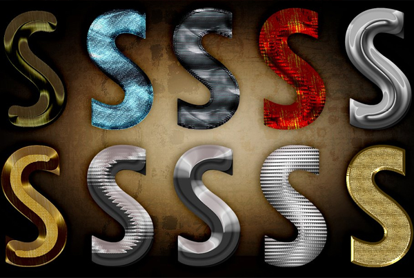 Shiny Metals Photoshop Styles