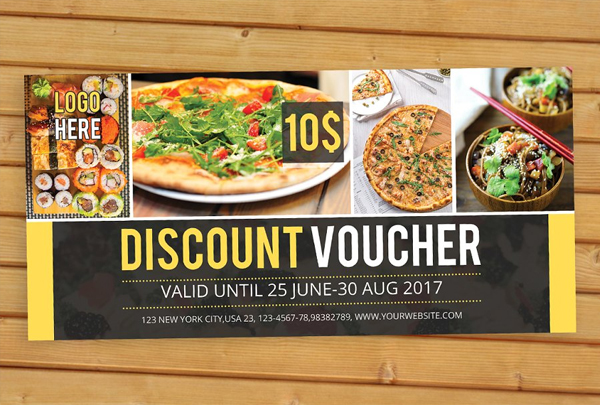 Simple Food Discount Voucher Design