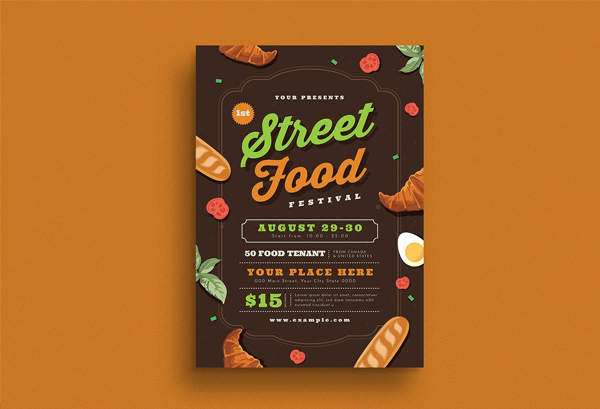 Simple Modern Street Food Festival Flyer