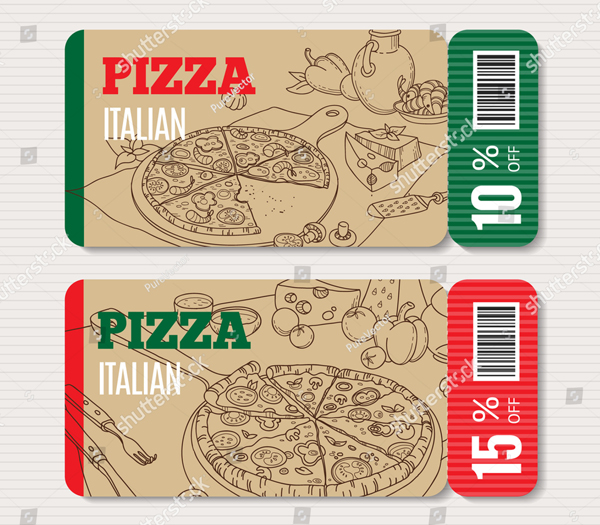 Vector Pizza Gift Voucher Template