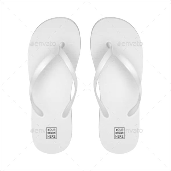 Vector Realistic White Blank Empty Flip Flops