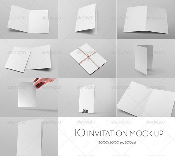 Invitation Card and Greeting Card Mock-up