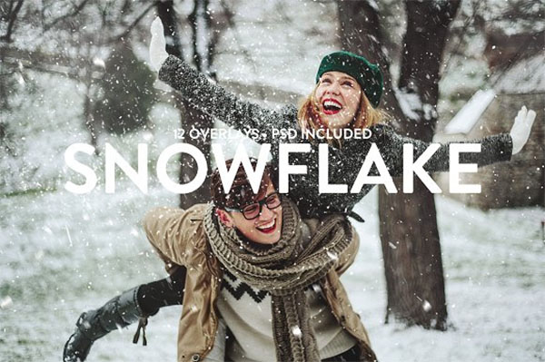 12 Snowflake Overlays