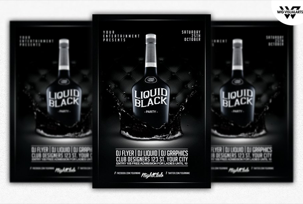 Black Liquid Flyer Template