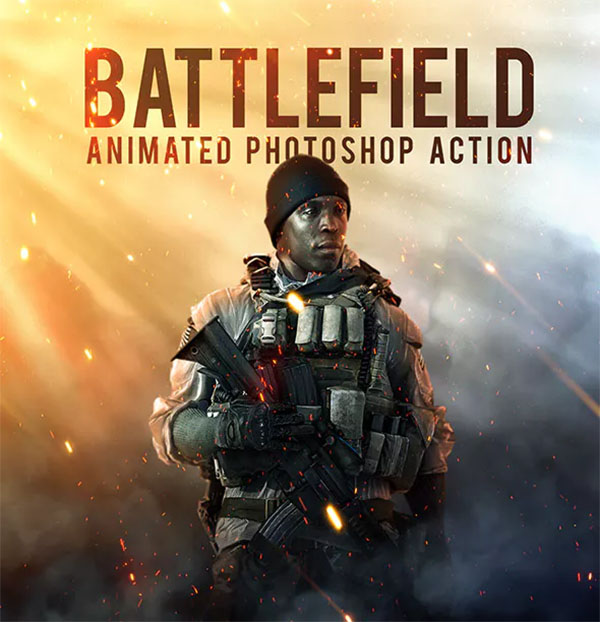 Battlefield Animated Photoshop Action