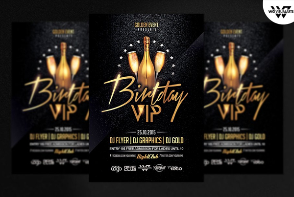 Birthday VIP Party Luxury Flyer Template