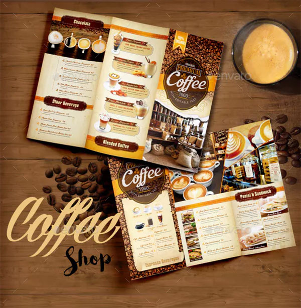 Coffee Shop Menu Trifold