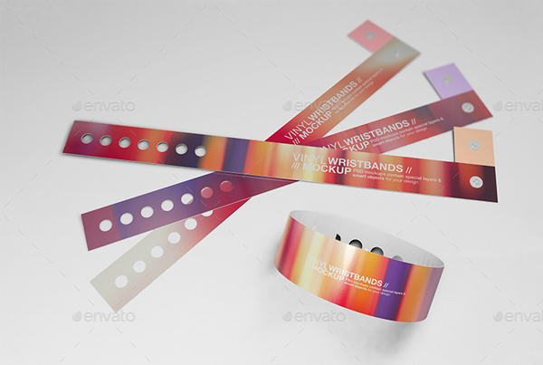 Colorful Wristbands Mockup