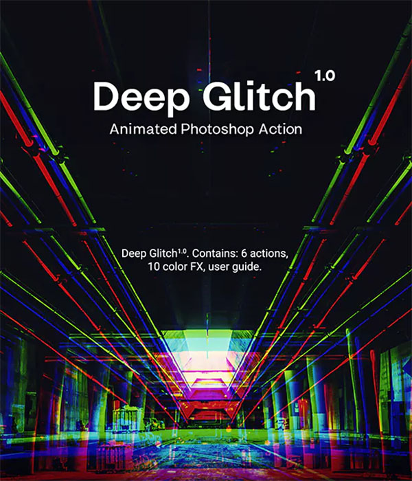 Deep Glitch Animated Photoshop Action