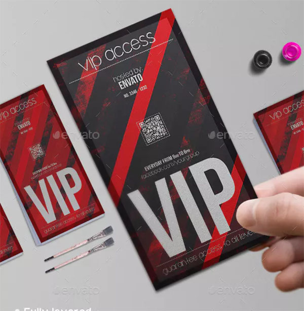 Devil Red VIP Pass Template