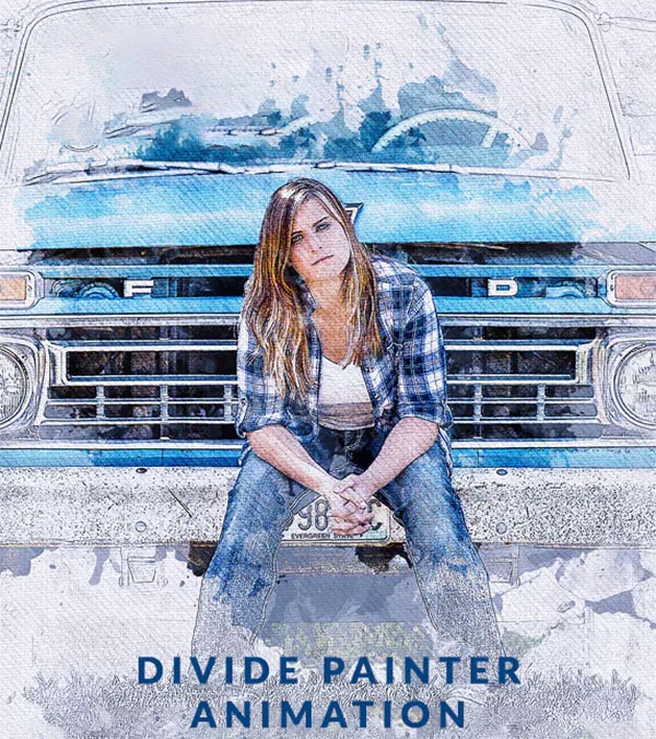 Divide Painter Animation Photoshop Action