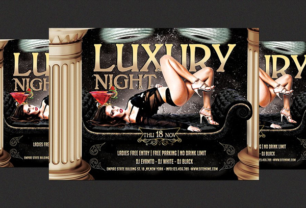 Elegant Luxury Nights Party Flyer Template