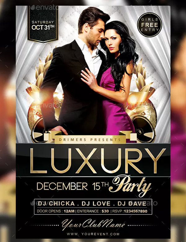 Elegant Luxury Party Flyer Templates