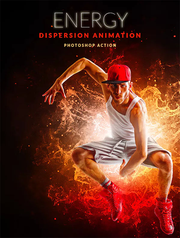 Energy Dispersion Animation Photoshop Action