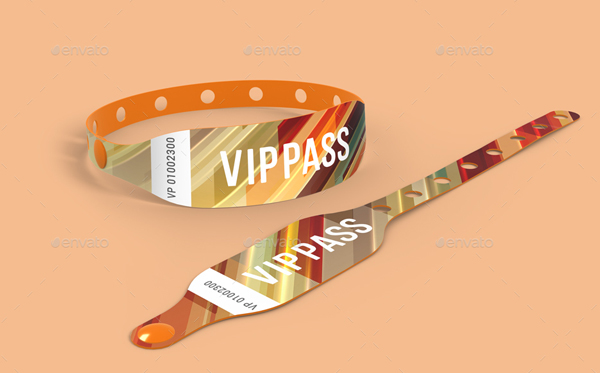 Event Wristband Mock-Up PSD Templates