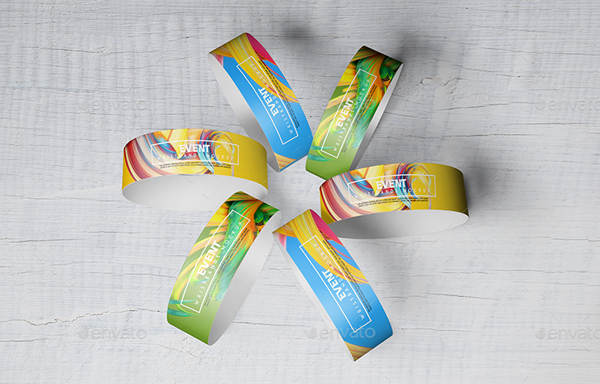 Event Wristbands Mockup