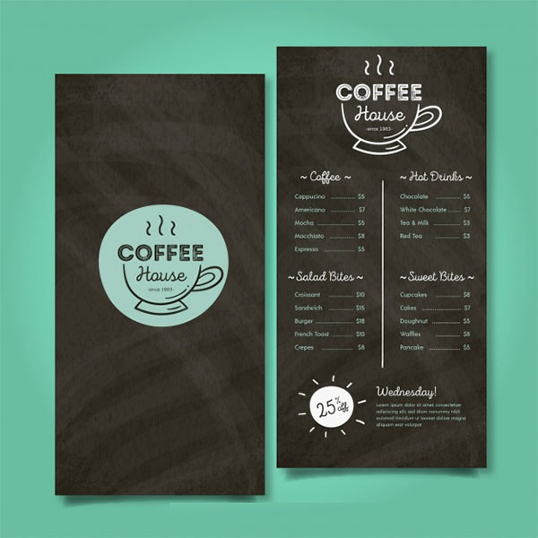 Free PSD Coffee Menu Template