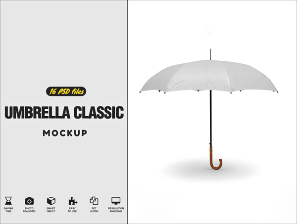 Free Umbrella Classic Mockup