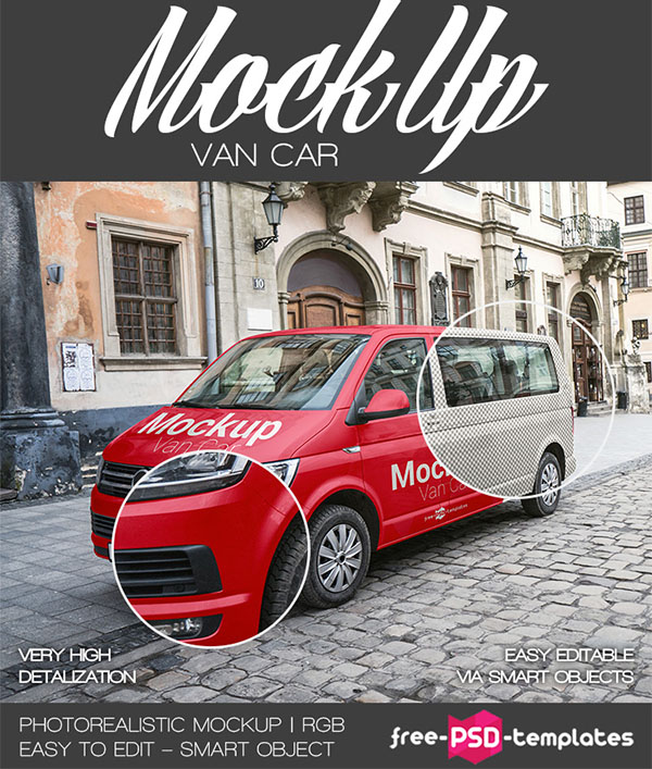 Free Van CAR Mockup in PSD