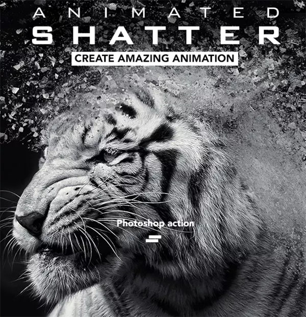 Gif Animated Shatter Photoshop Action