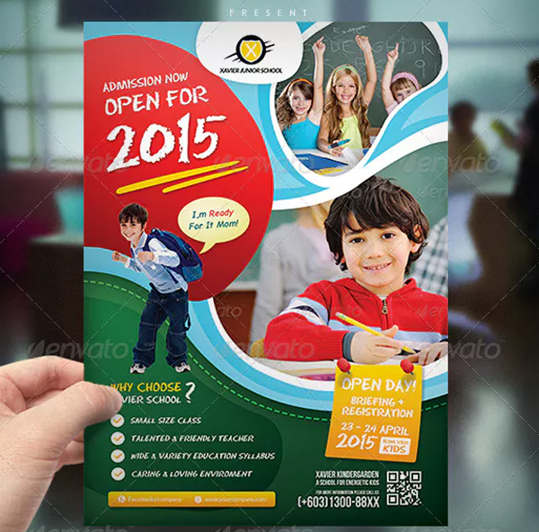 Kindergarten Junior School Flyer Design Template