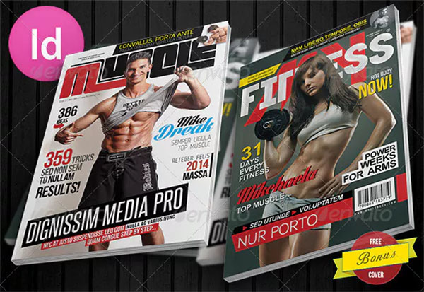 Muscle Mens Fitness Magazine Cover Templates