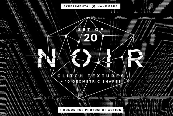 Noir Glitch Textures and Shapes
