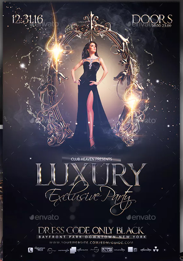 Printable Luxury Exclusive Party Flyer Template