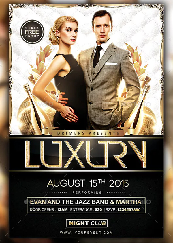 Printable Luxury Party Flyer Template