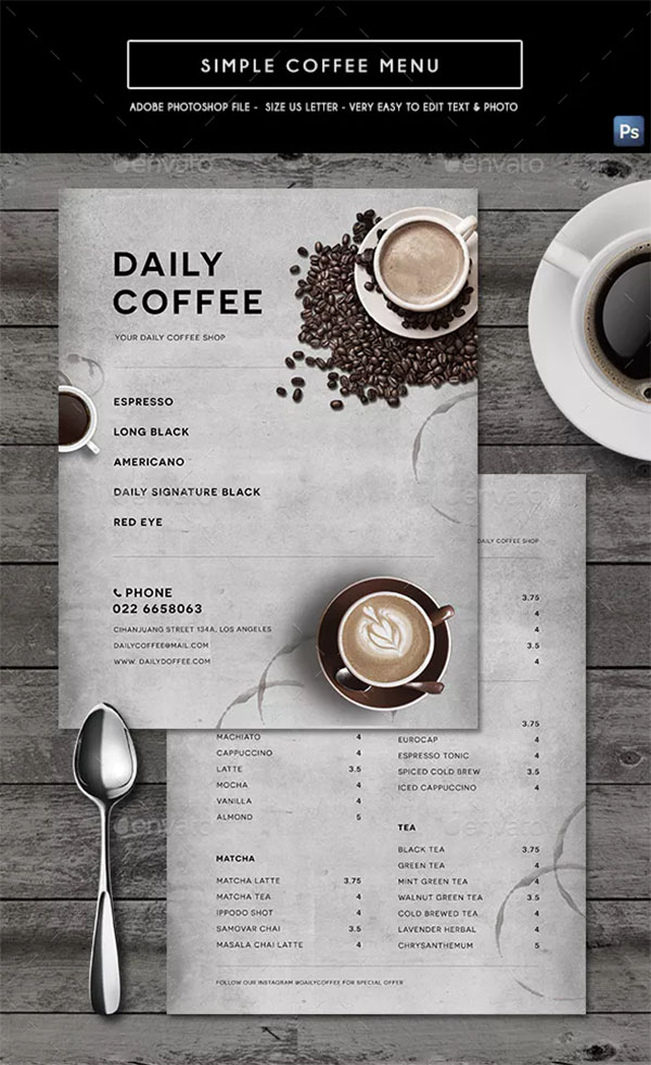 Simple Coffee Menu Template