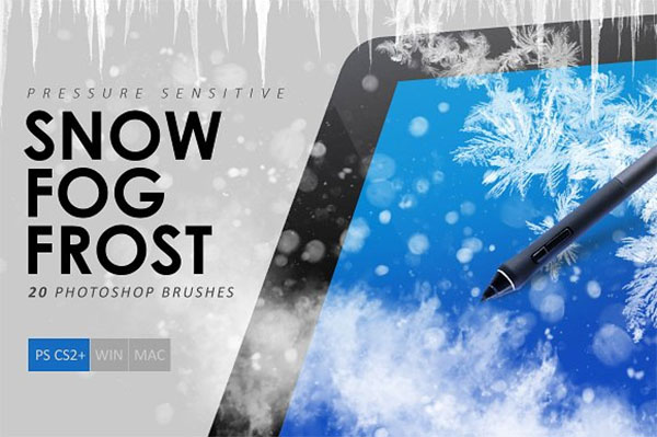 Snow, Fog, Frost Photoshop Brushes