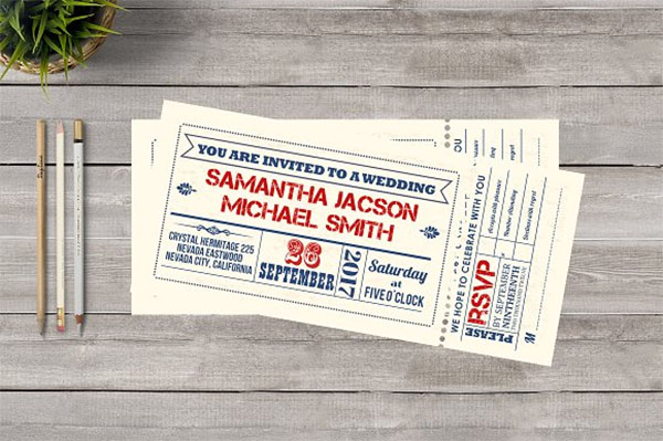 Ticket Wedding Invitation