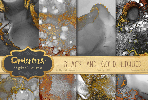 Black and Gold Liquid Textures
