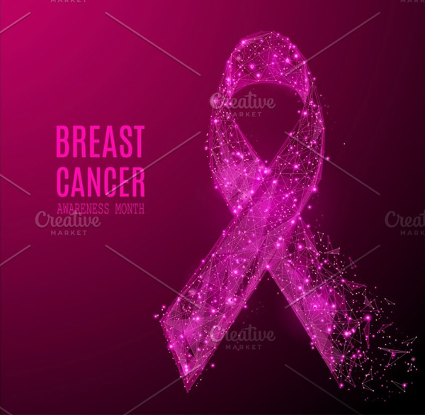 Breast Cancer Awareness Month Low Poly Pink