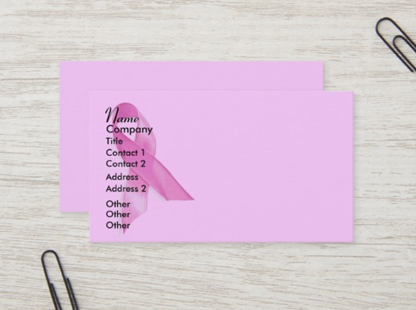 Breast Cancer Ribbon Business Card