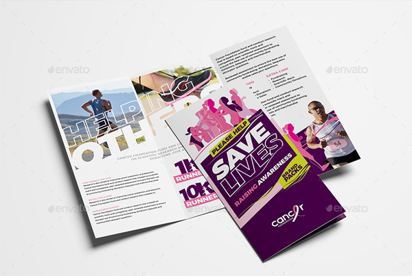 Cancer Benefit Tri-Fold Brochure Template