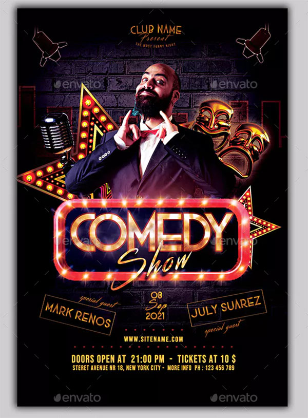 Comedy Show Design Flyer Template