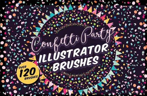 Confetti Party Illustrator Brushes and Textures